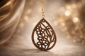 Drewniane kolczyki Łezka | Model 05 – drewno orzechowe, styl boho
